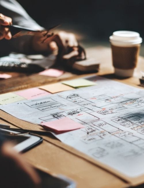 image d'un travail sur un plan d'architecte