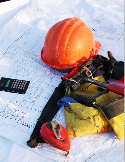 plan et matériel de chantier immobilier