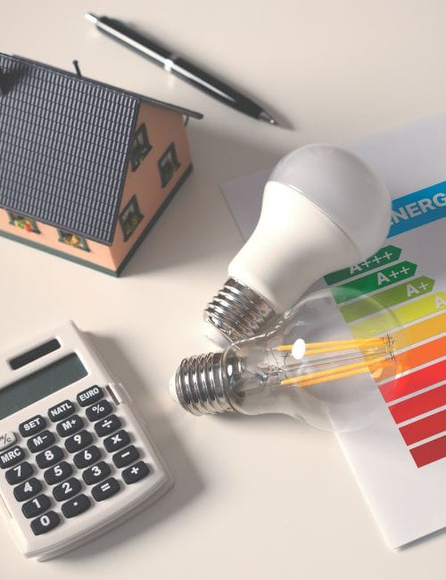 graphique énergétique + ampoule + calculette